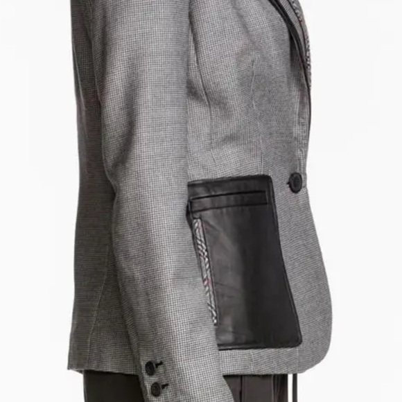 L.A.M.B. Mixed Media Tweed Check Single Button Blazer - Picture 6 of 16